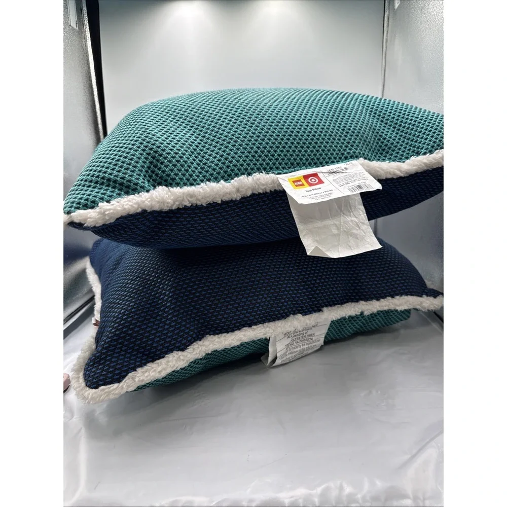 LEGO Textured Tonal Square Pillow Green/Blue 20